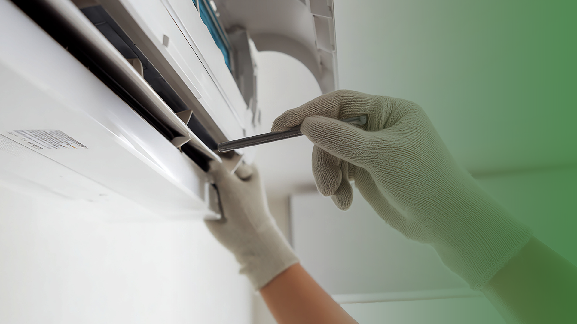 Technician applying coil cleaner to an evaporator—Kor-Chem HVAC chemical solutions for indoor air quality.